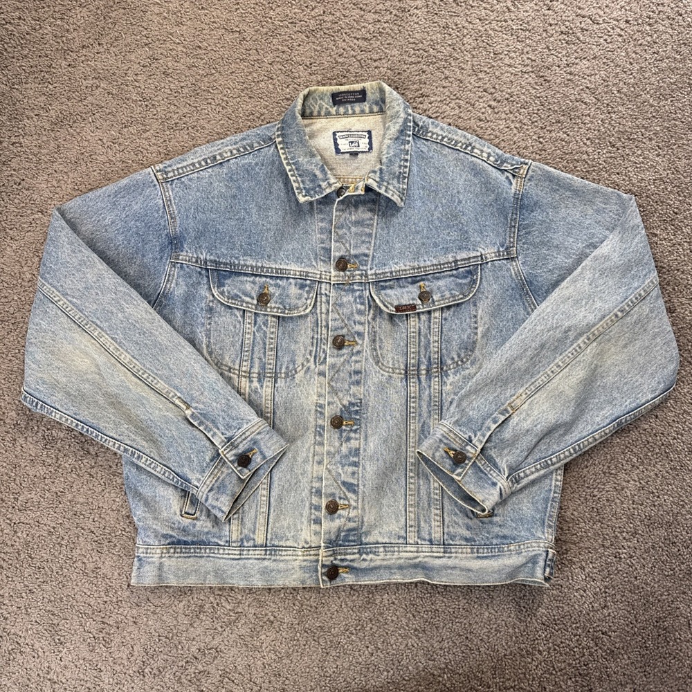VTG Turtle Creek Casino Lee Jacket Men Sz:L Blue Denim Coat Rancher Outdoors 90s